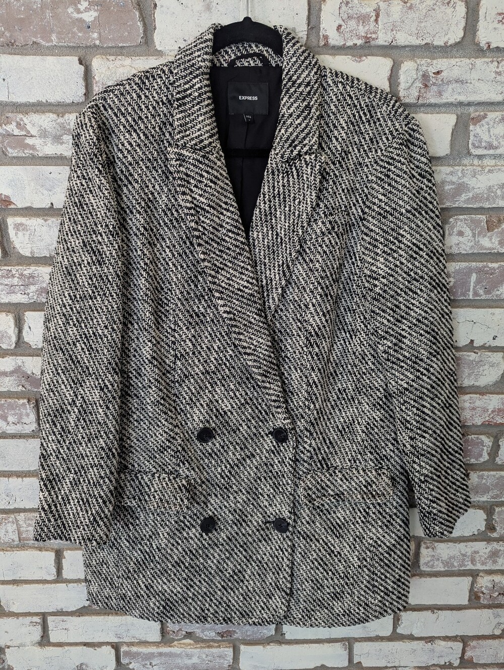 Express Tweed Double-Breasted Coat